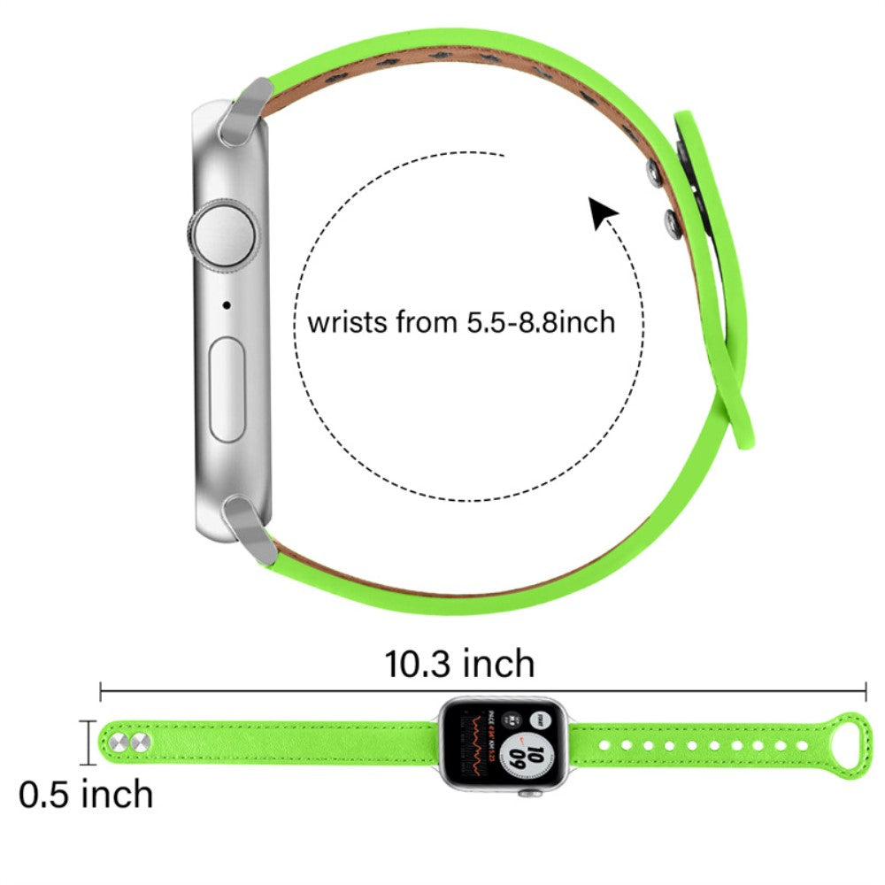 Rigtigt cool Universal Apple Ægte læder Urrem - Grøn#serie_9