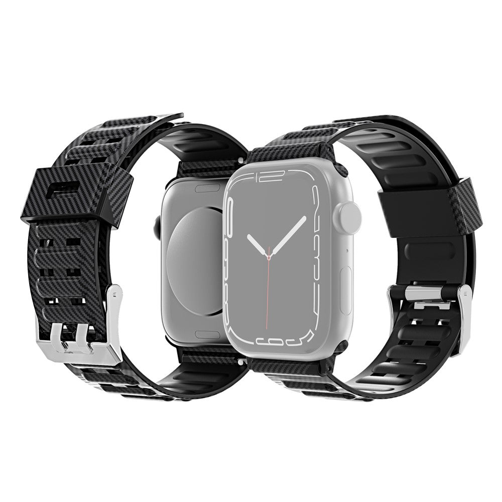 Helt vildt flot Apple Watch Series 7 45mm Silikone Rem - Sort#serie_2