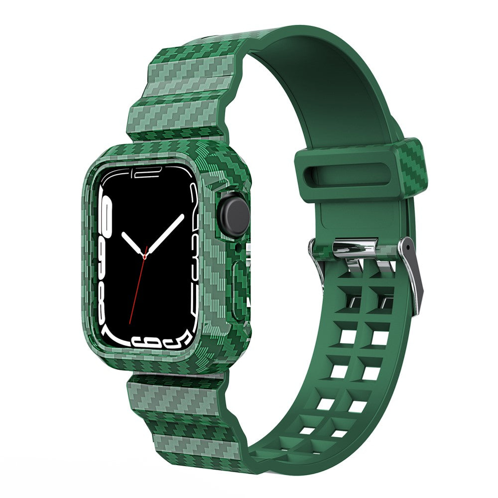 Skøn Apple Watch Series 7 45mm Silikone Rem - Grøn#serie_3