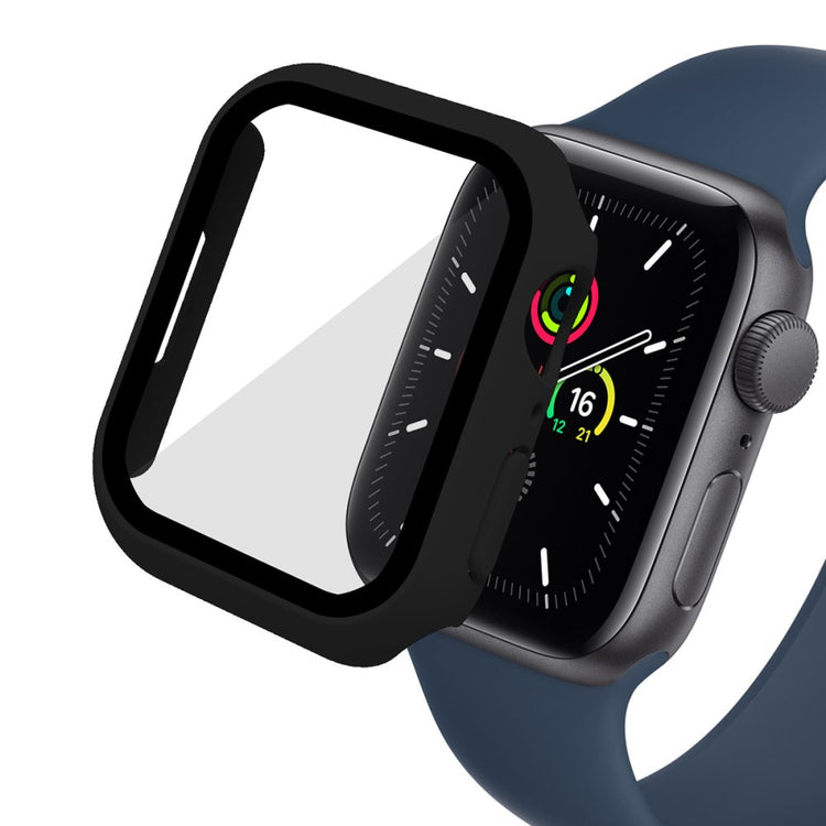 Godt Apple Watch Series 7 45mm Cover med Skærmbeskytter i Plastik og Hærdet Glas - Gennemsigtig#serie_1