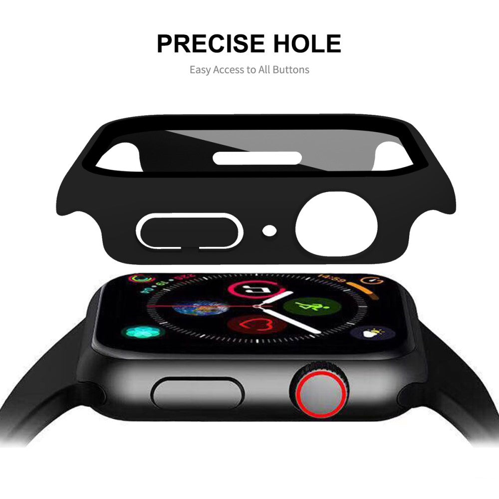 Godt Apple Watch Series 7 45mm Cover med Skærmbeskytter i Plastik og Hærdet Glas - Pink#serie_5