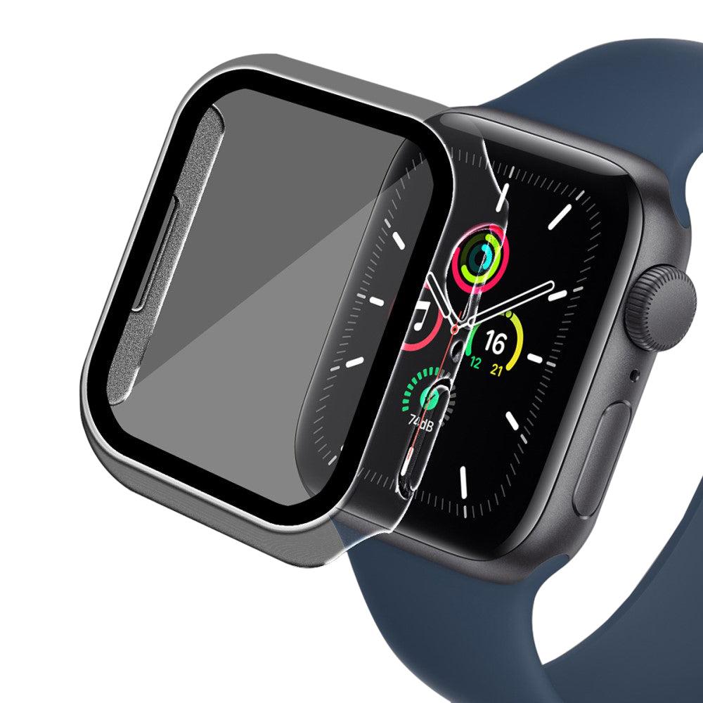 Godt Apple Watch Series 7 45mm Cover med Skærmbeskytter i Plastik og Hærdet Glas - Gennemsigtig#serie_7