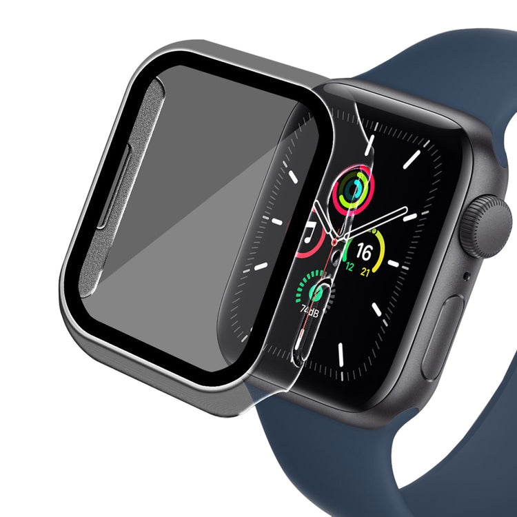 Godt Apple Watch Series 7 45mm Cover med Skærmbeskytter i Plastik og Hærdet Glas - Gennemsigtig#serie_7