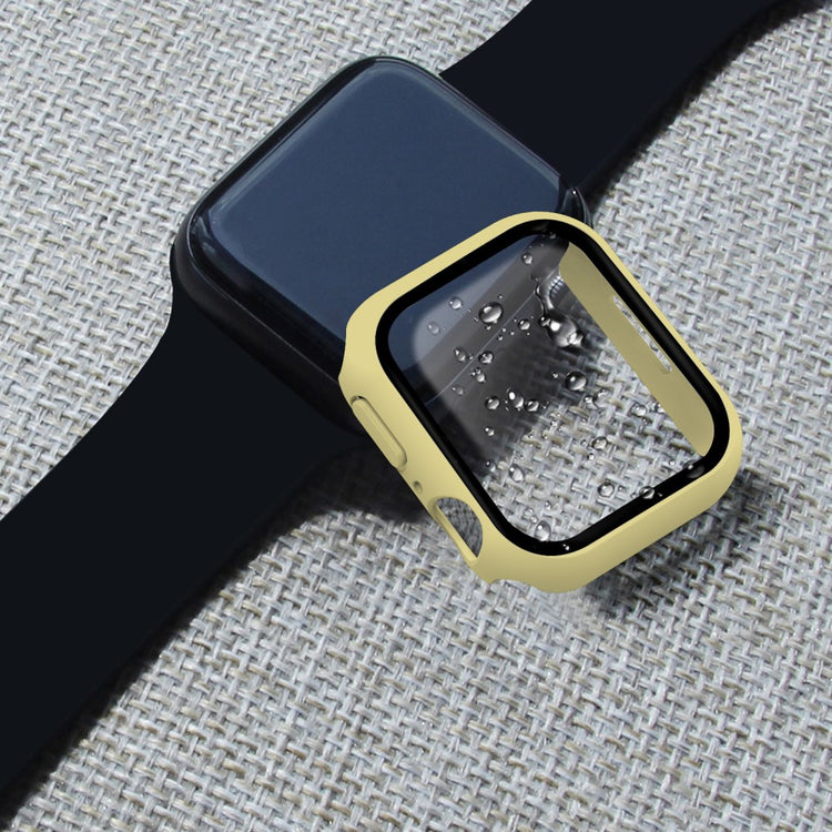 Vildt Godt Apple Watch Series 7 45mm Cover med Skærmbeskytter i Plastik og Hærdet Glas - Gul#serie_11