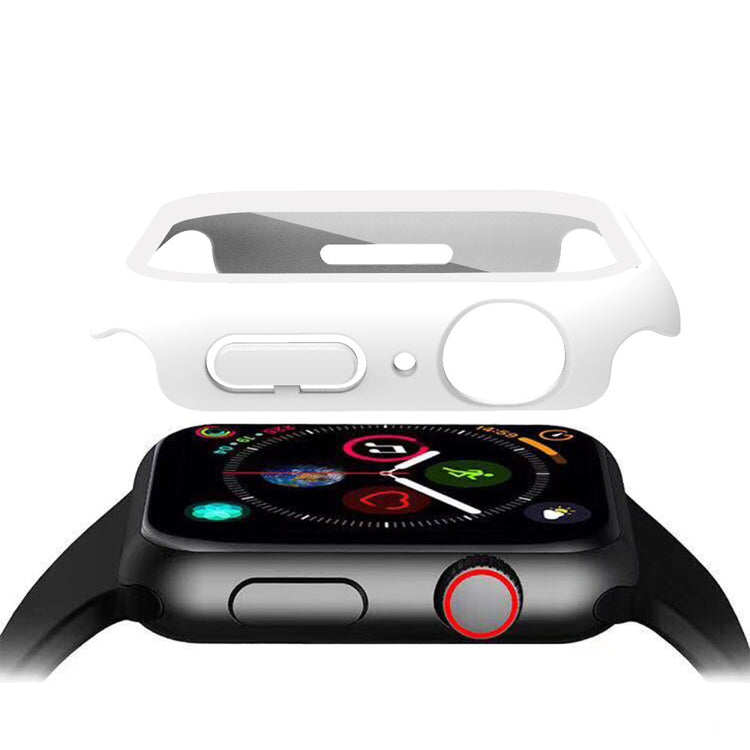 Vildt Godt Apple Watch Series 7 45mm Cover med Skærmbeskytter i Plastik og Hærdet Glas - Hvid#serie_3