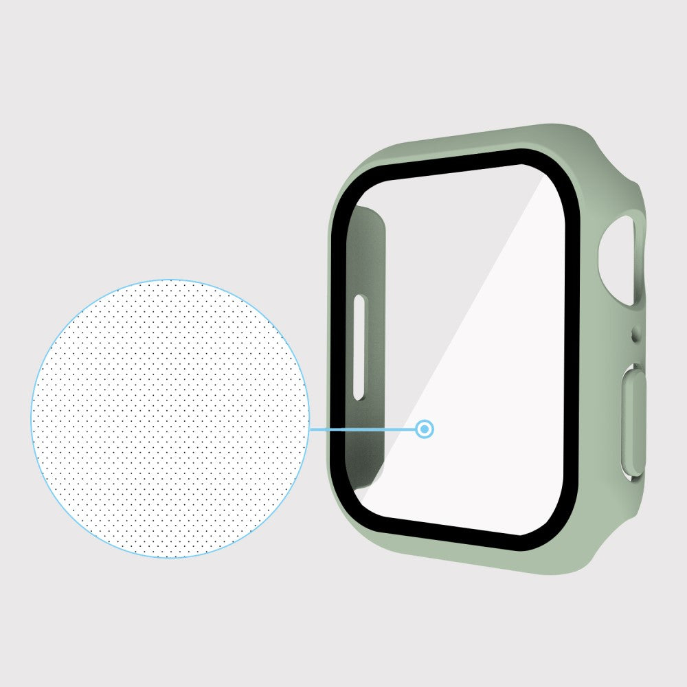 Vildt Godt Apple Watch Series 7 45mm Cover med Skærmbeskytter i Plastik og Hærdet Glas - Grøn#serie_4