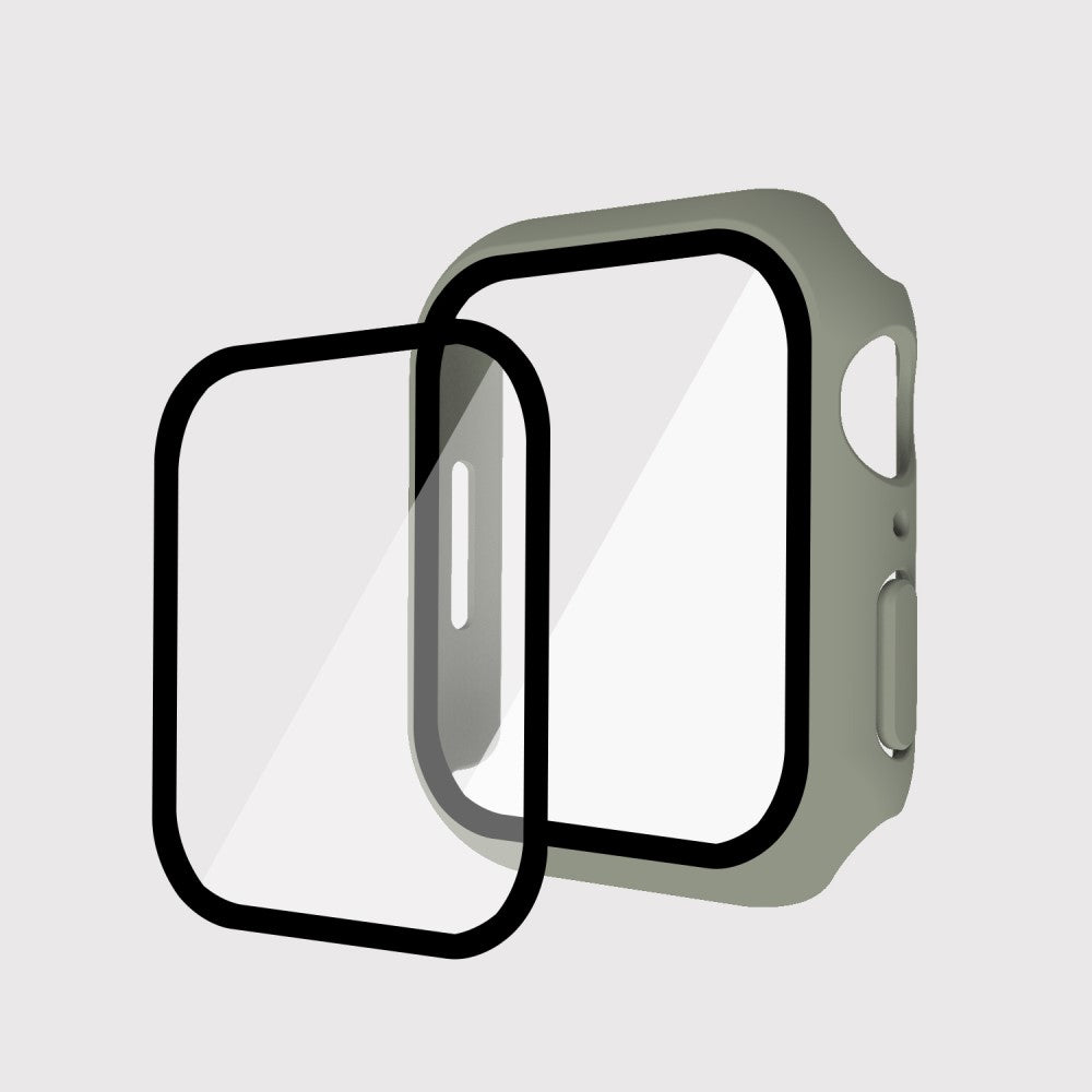 Vildt Godt Apple Watch Series 7 45mm Cover med Skærmbeskytter i Plastik og Hærdet Glas - Brun#serie_9
