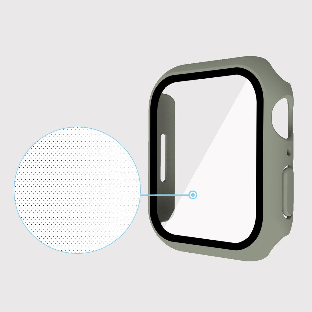 Vildt Godt Apple Watch Series 7 45mm Cover med Skærmbeskytter i Plastik og Hærdet Glas - Brun#serie_9