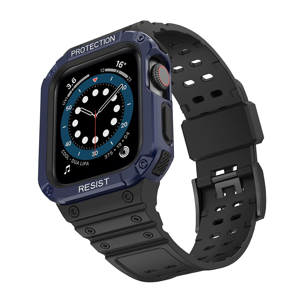 Super holdbart Apple Watch Series 7 45mm Silikone Rem - Sort#serie_7