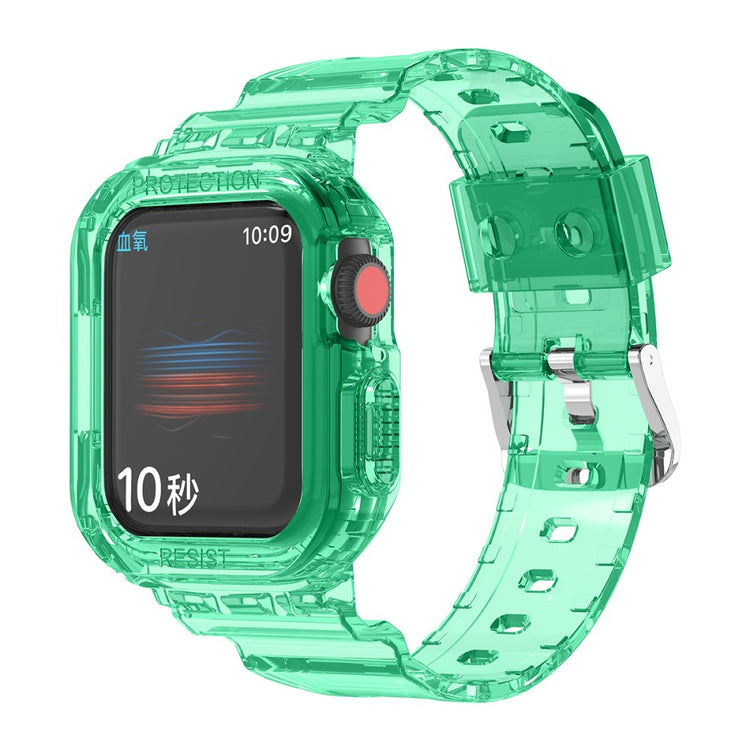 Vildt holdbart Apple Watch Series 7 41mm Silikone Rem - Grøn#serie_3