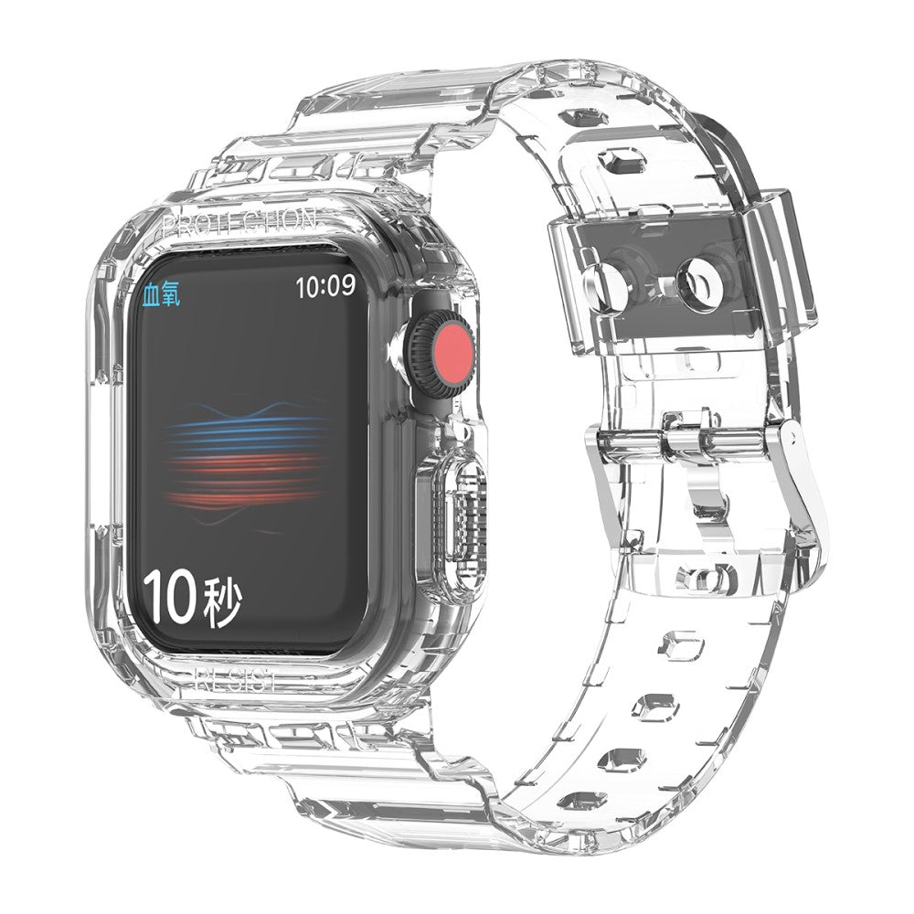 Vildt holdbart Apple Watch Series 7 41mm Silikone Rem - Gennemsigtig#serie_4