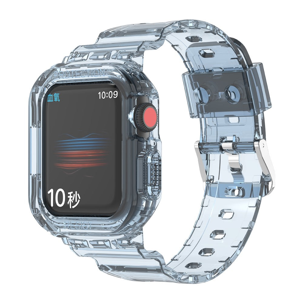 Vildt holdbart Apple Watch Series 7 41mm Silikone Rem - Blå#serie_5