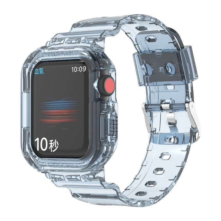 Vildt holdbart Apple Watch Series 7 41mm Silikone Rem - Blå#serie_5