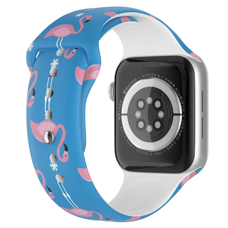 Helt vildt smuk Apple Watch Series 7 45mm Silikone Rem - Størrelse: L - Blå#serie_4