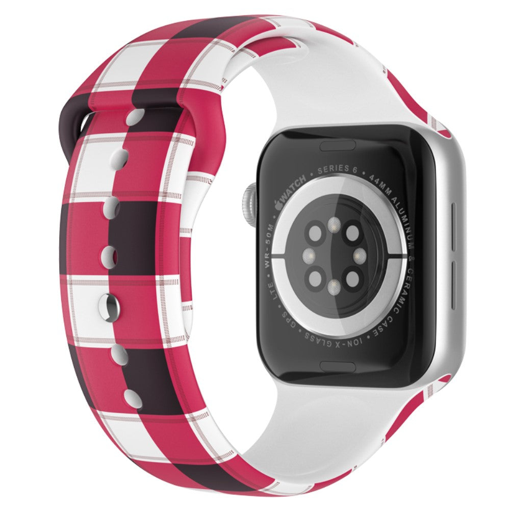 Helt vildt smuk Apple Watch Series 7 45mm Silikone Rem - Størrelse: L - Rød#serie_5