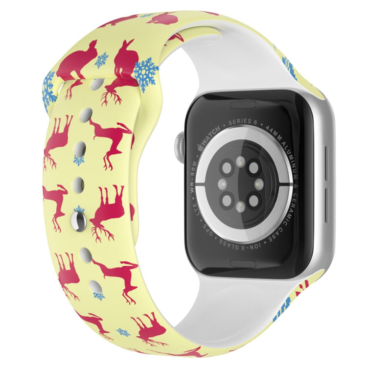 Helt vildt smuk Apple Watch Series 7 45mm Silikone Rem - Størrelse: L - Gul#serie_6