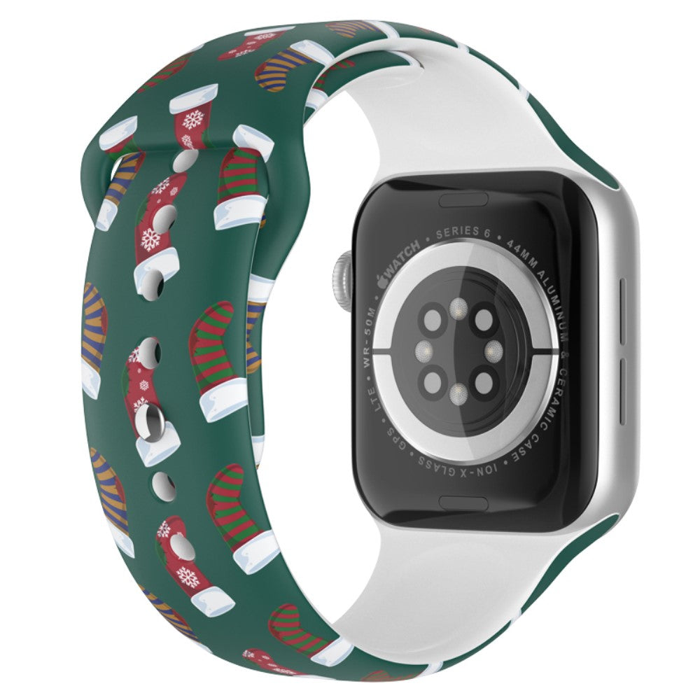 Helt vildt smuk Apple Watch Series 7 45mm Silikone Rem - Størrelse: L - Grøn#serie_7