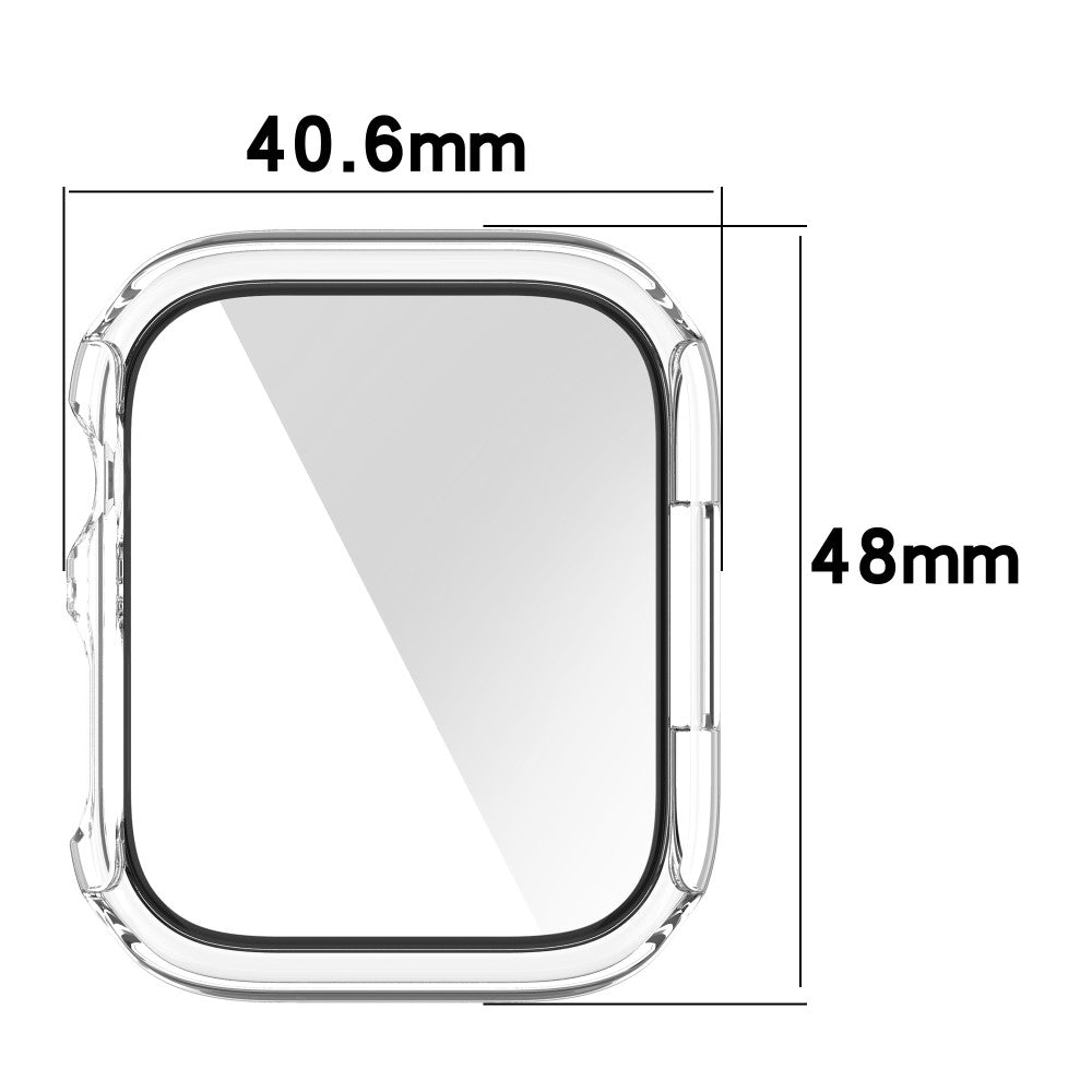 Fed Apple Watch Series 7 45mm Cover med Skærmbeskytter i Plastik og Hærdet Glas - Hvid#serie_1