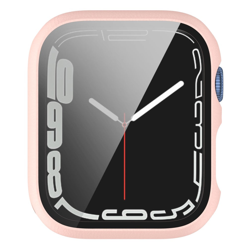 Fed Apple Watch Series 7 45mm Cover med Skærmbeskytter i Plastik og Hærdet Glas - Pink#serie_2