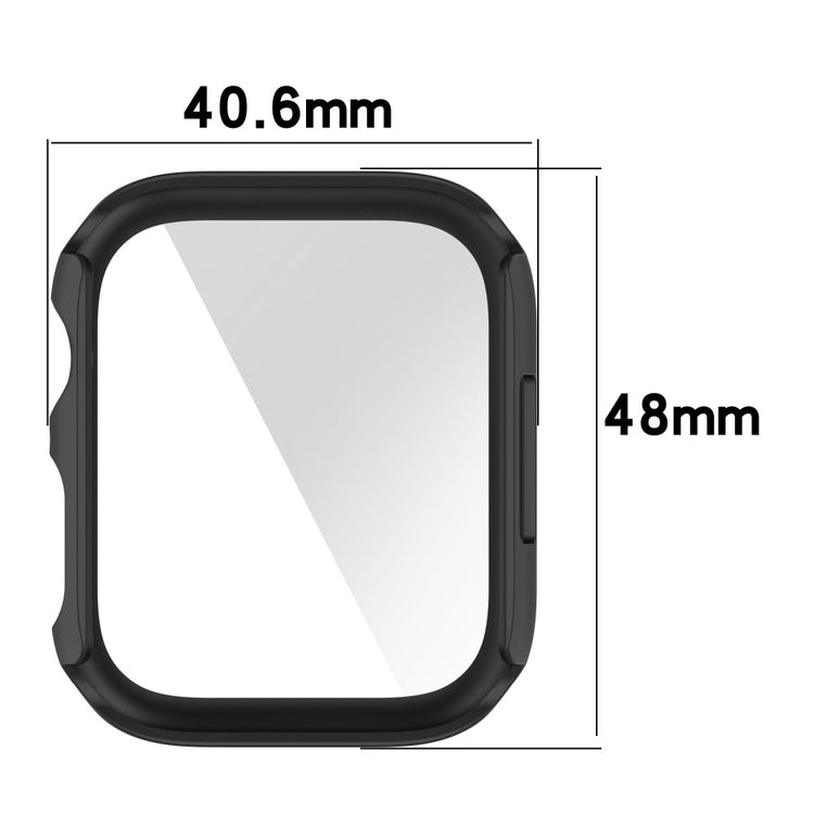 Fed Apple Watch Series 7 45mm Cover med Skærmbeskytter i Plastik og Hærdet Glas - Sort#serie_4