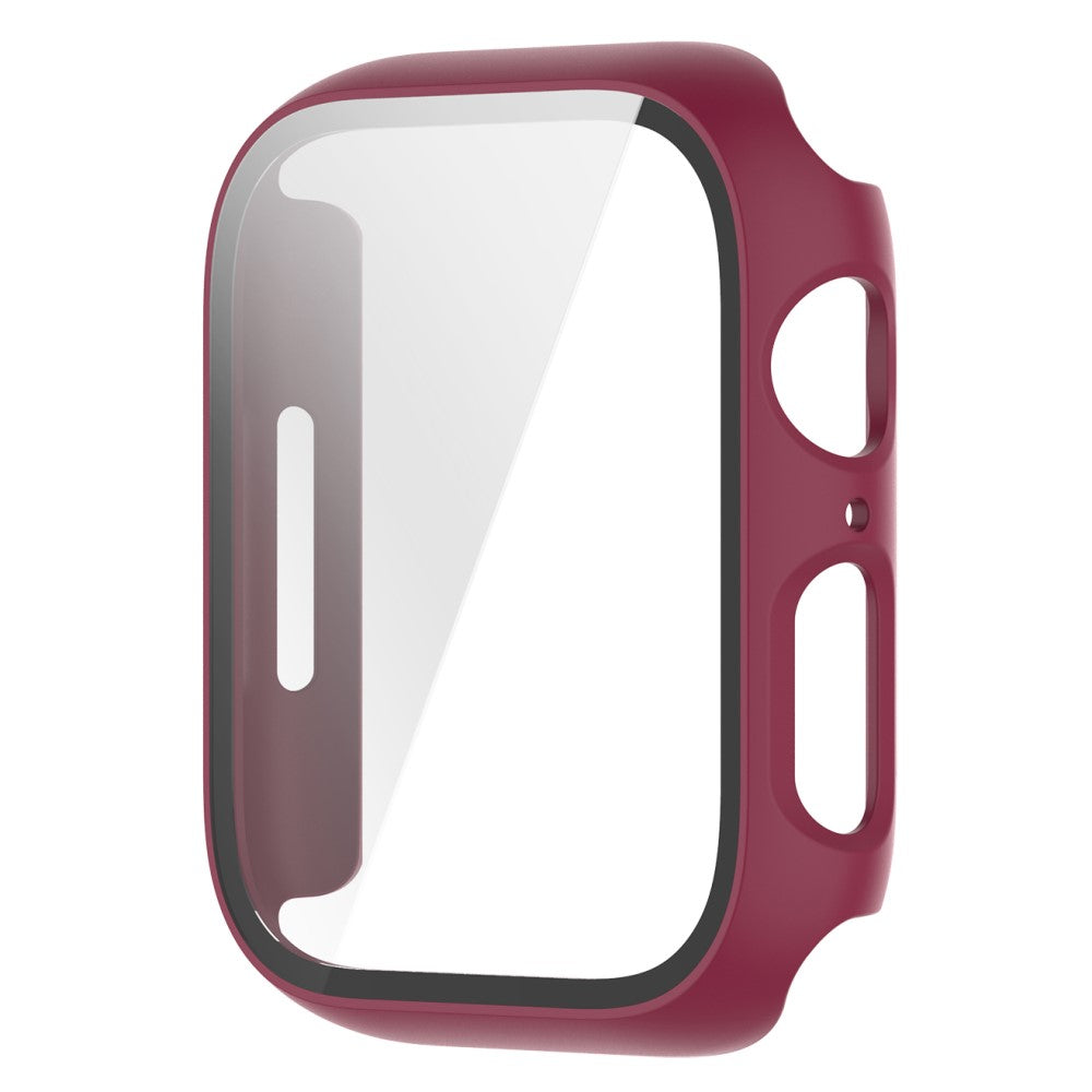 Fed Apple Watch Series 7 45mm Cover med Skærmbeskytter i Plastik og Hærdet Glas - Rød#serie_6