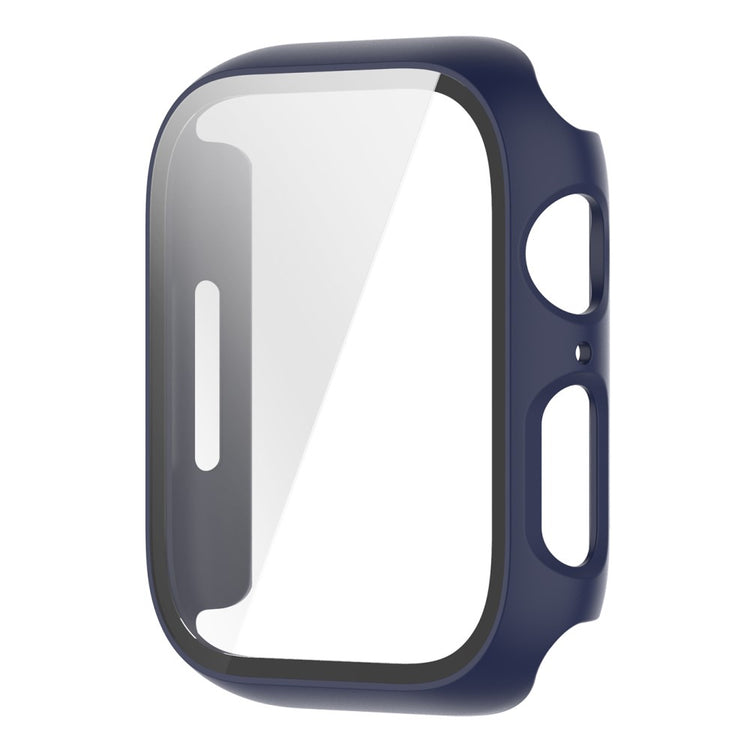 Fed Apple Watch Series 7 45mm Cover med Skærmbeskytter i Plastik og Hærdet Glas - Blå#serie_9