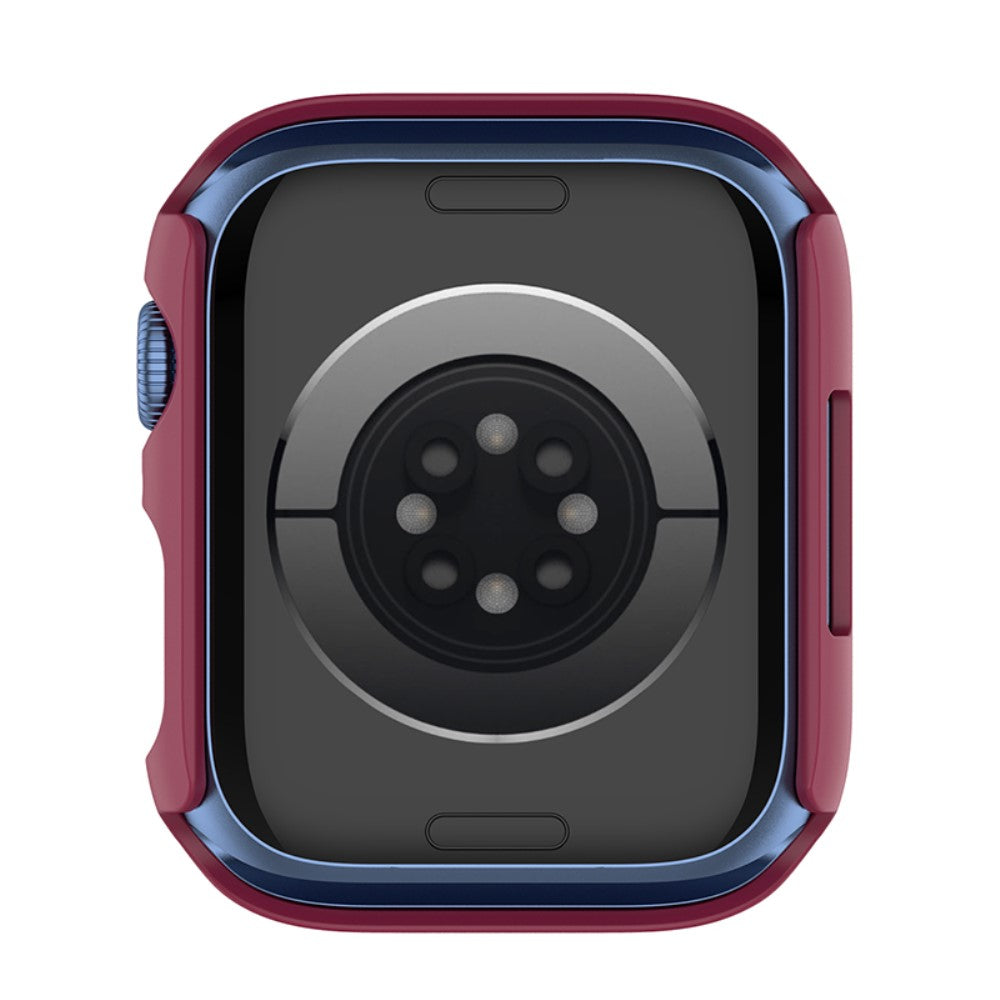 Beskyttende Apple Watch Series 7 45mm Cover med Skærmbeskytter i Plastik og Hærdet Glas - Rød#serie_5