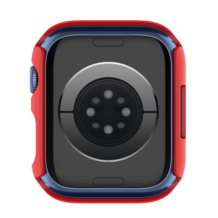 Beskyttende Apple Watch Series 7 45mm Cover med Skærmbeskytter i Plastik og Hærdet Glas - Rød#serie_6