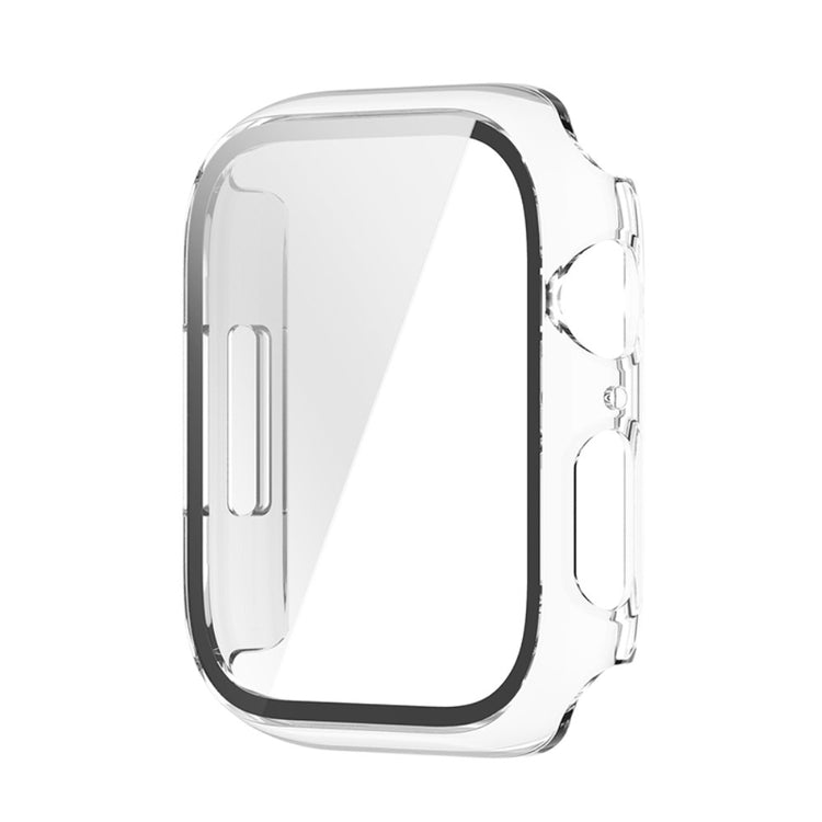 Vildt Godt Apple Watch Series 7 45mm Cover med Skærmbeskytter i Plastik og Hærdet Glas - Gennemsigtig#serie_030