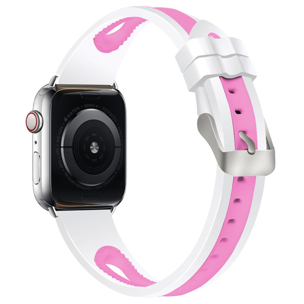 Helt vildt holdbart Apple Watch Series 7 45mm Silikone Rem - Pink#serie_1
