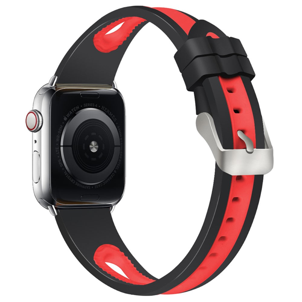 Helt vildt holdbart Apple Watch Series 7 45mm Silikone Rem - Rød#serie_5