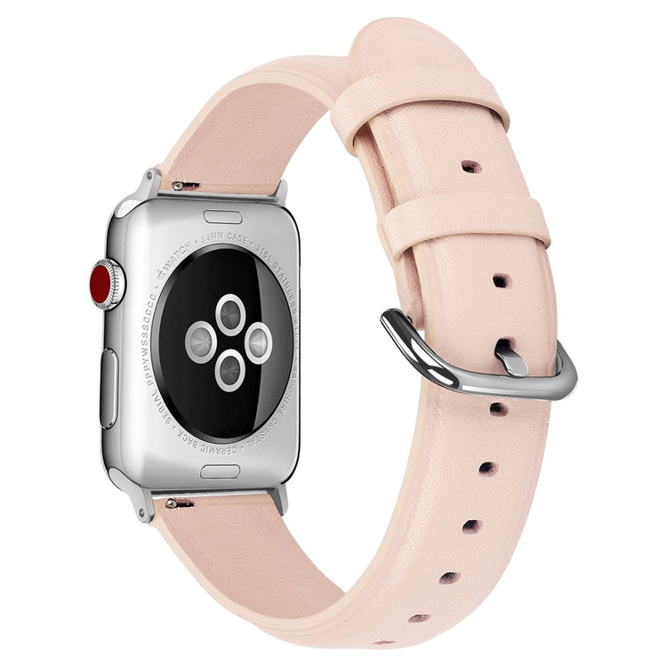 Helt vildt rart Apple Watch Series 7 45mm Ægte læder Rem - Pink#serie_5