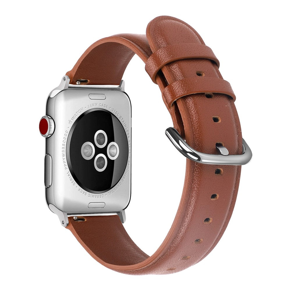 Helt vildt rart Apple Watch Series 7 45mm Ægte læder Rem - Brun#serie_7