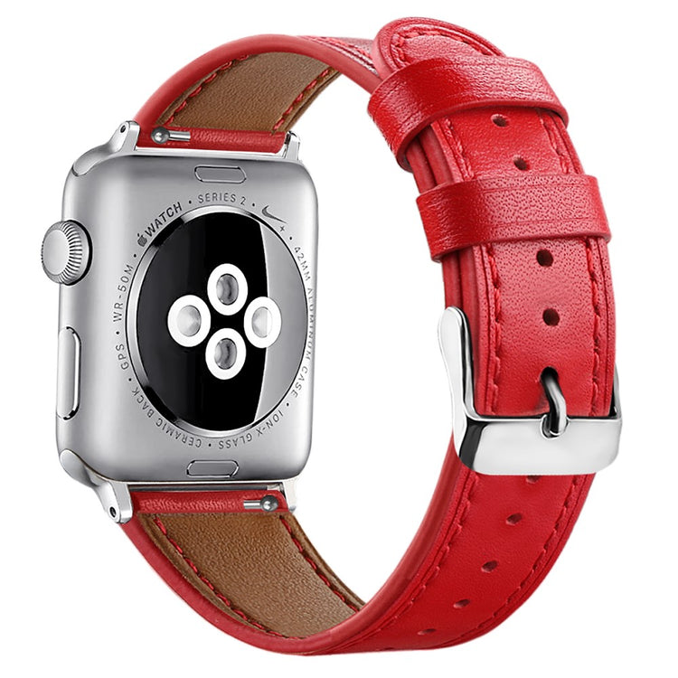 Supercool Apple Watch Series 7 45mm Ægte læder Rem - Rød#serie_6