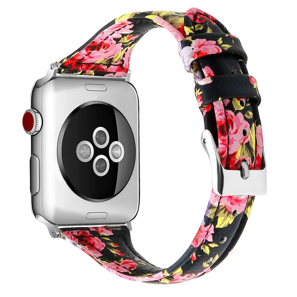 Glimrende Apple Watch Series 7 45mm Ægte læder Rem - Størrelse: L - Pink#serie_3