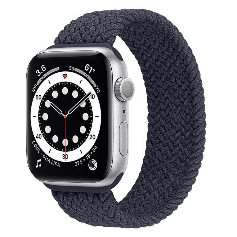Super hårdfør Apple Watch Series 7 45mm Nylon Rem - Størrelse: L - Sort#serie_17