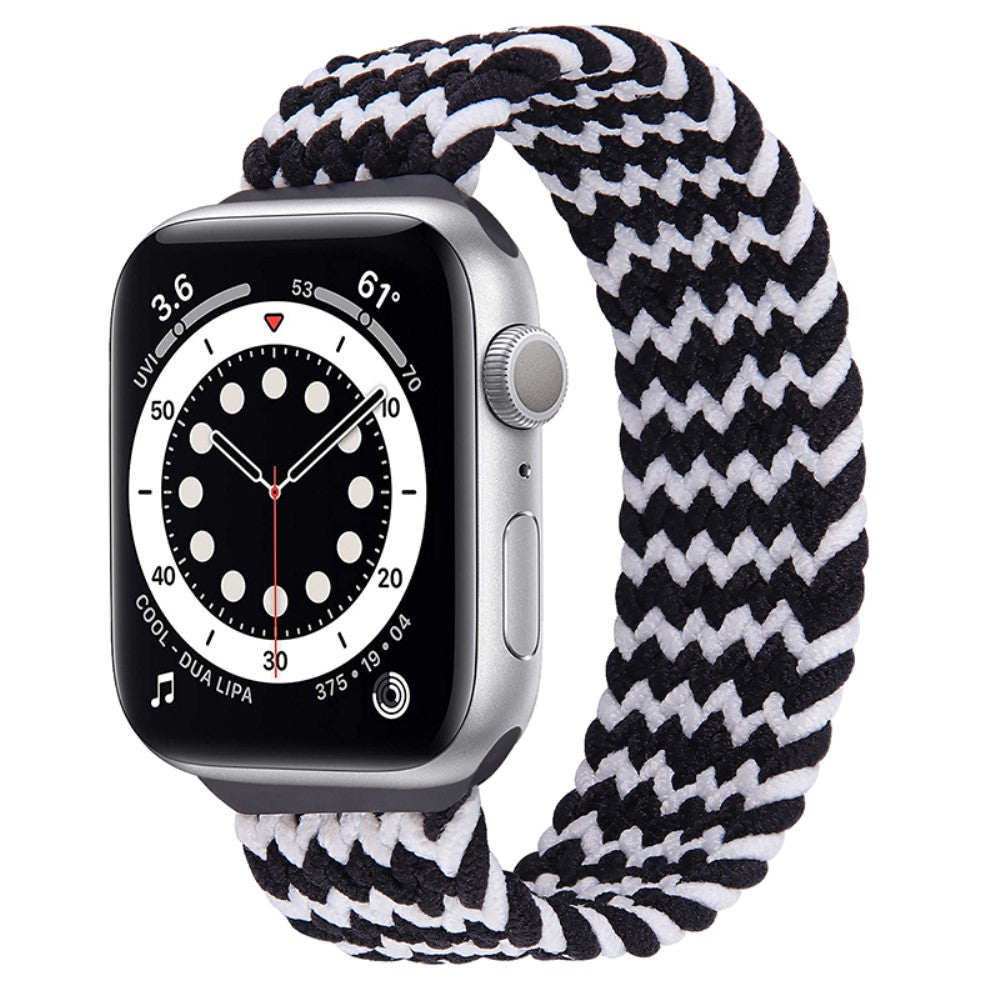 Super hårdfør Apple Watch Series 7 45mm Nylon Rem - Størrelse: L - Sort#serie_8
