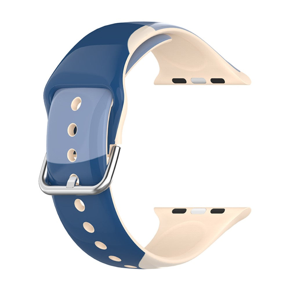 Rigtigt kønt Apple Watch Series 7 45mm Silikone Rem - Blå#serie_3