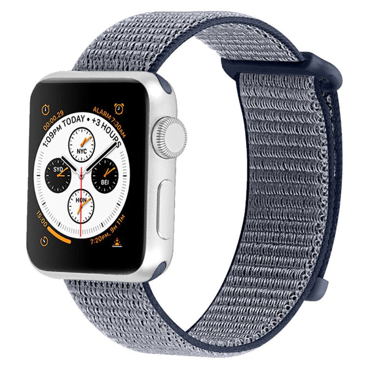 Superflot Apple Watch Series 7 45mm Nylon Rem - Blå#serie_3