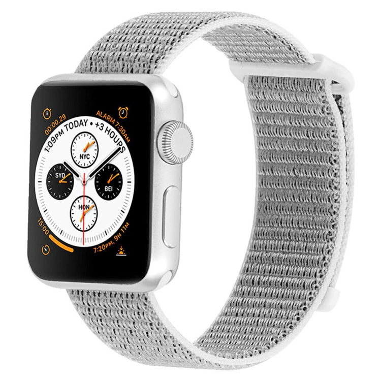 Superflot Apple Watch Series 7 45mm Nylon Rem - Sølv#serie_7