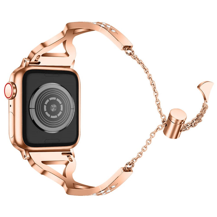 Rigtigt fed Apple Watch Series 7 45mm Metal og Rhinsten Rem - Pink#serie_1