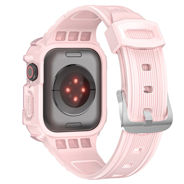 Mega cool Apple Watch Series 7 45mm Plastik og Silikone Rem - Pink#serie_3