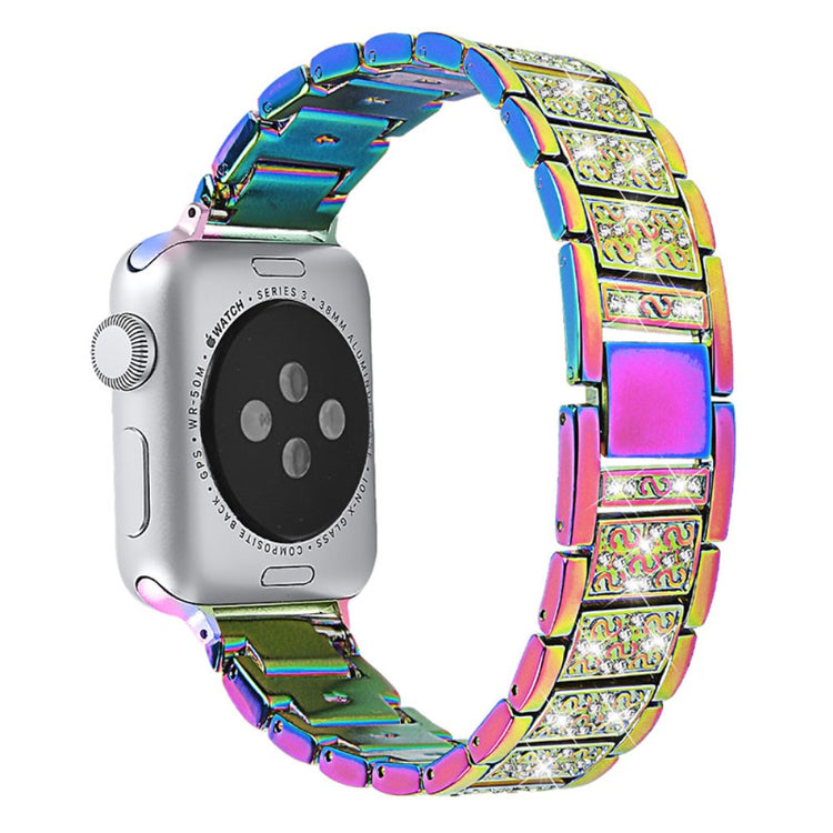 Meget flot Apple Watch Series 7 45mm Metal og Rhinsten Rem - Flerfarvet#serie_4