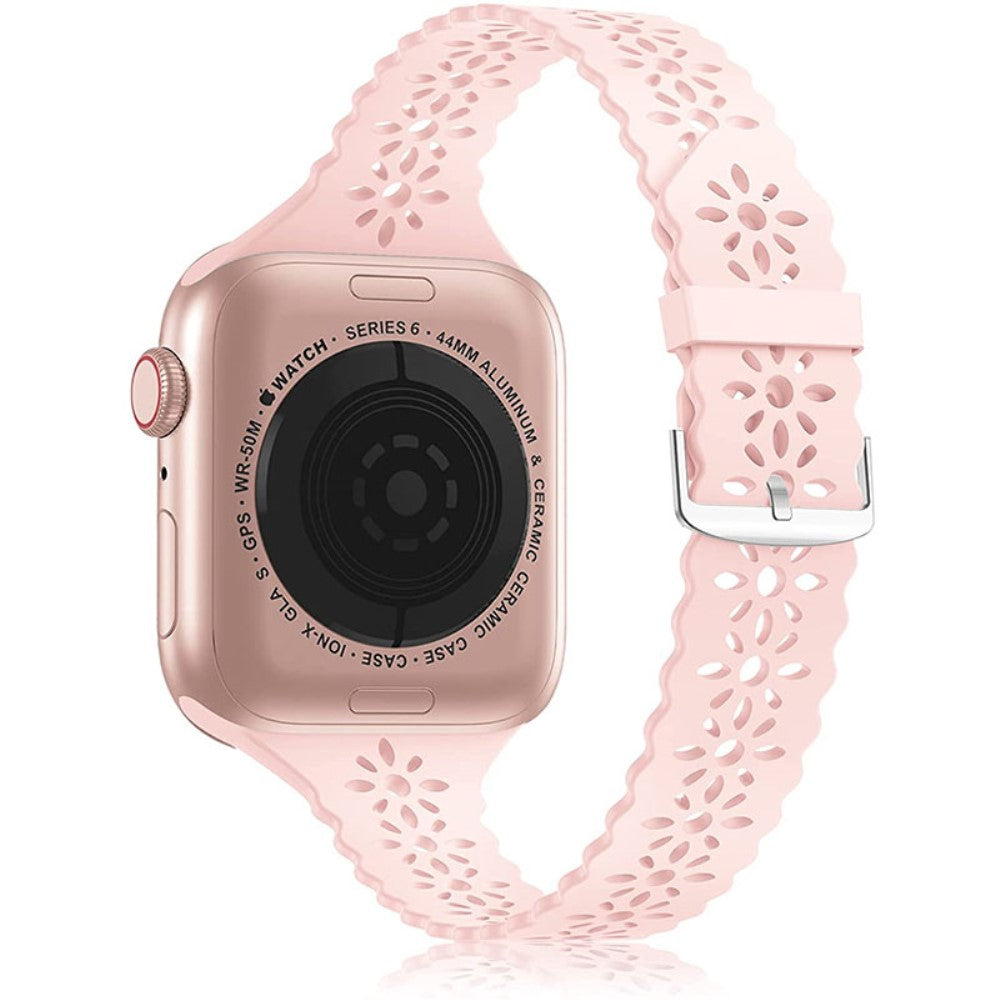 Rigtigt hårdfør Apple Watch Series 7 45mm Silikone Rem - Pink#serie_10
