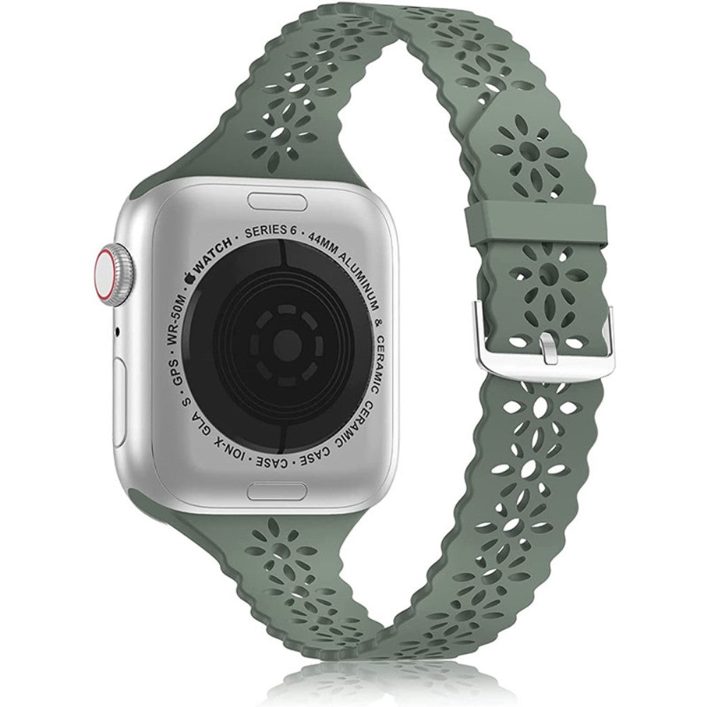 Rigtigt hårdfør Apple Watch Series 7 45mm Silikone Rem - Grøn#serie_9