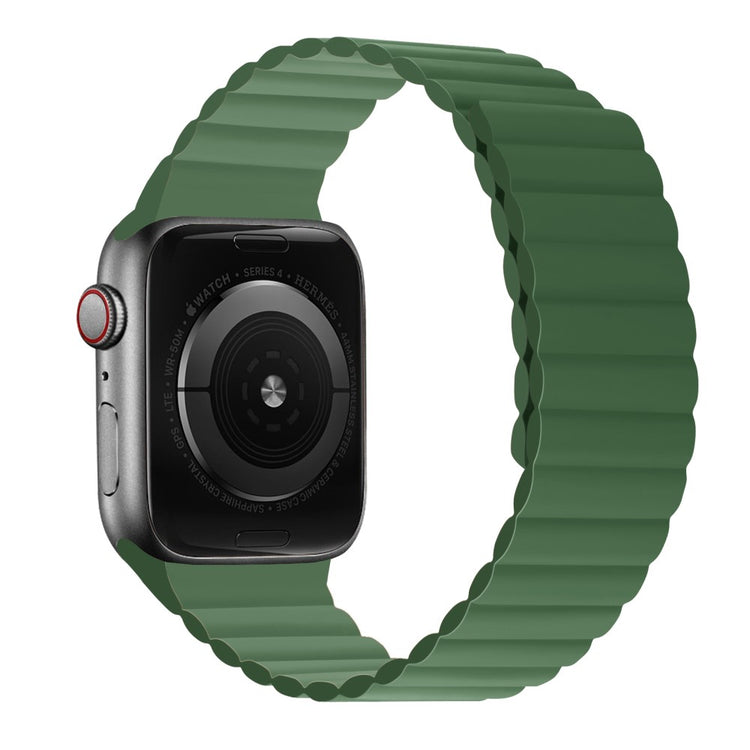 Rigtigt hårdfør Apple Watch Series 7 45mm Silikone Rem - Grøn#serie_11