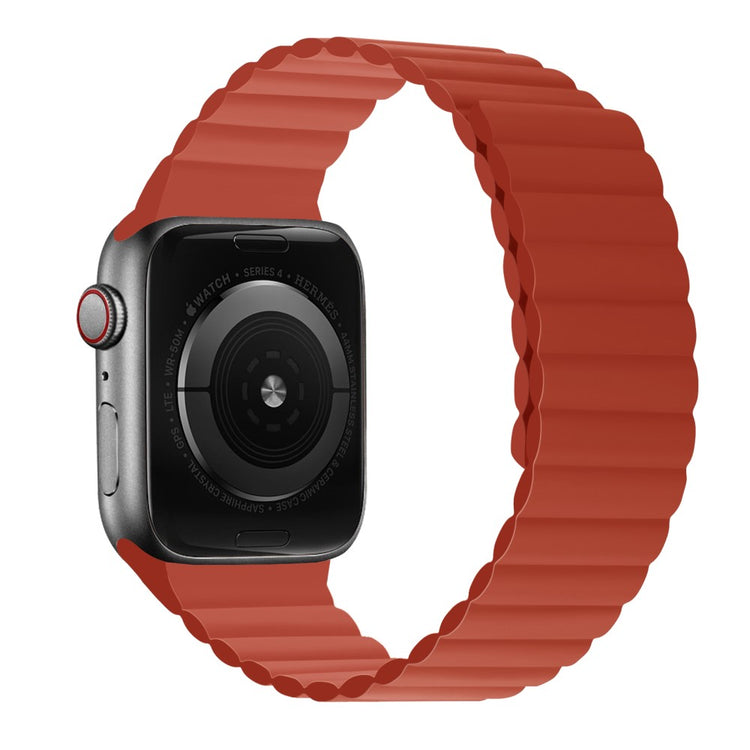 Rigtigt hårdfør Apple Watch Series 7 45mm Silikone Rem - Rød#serie_6