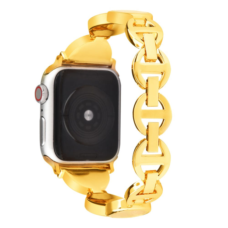 Meget flot Apple Watch Series 7 45mm Metal og Rhinsten Rem - Guld#serie_2