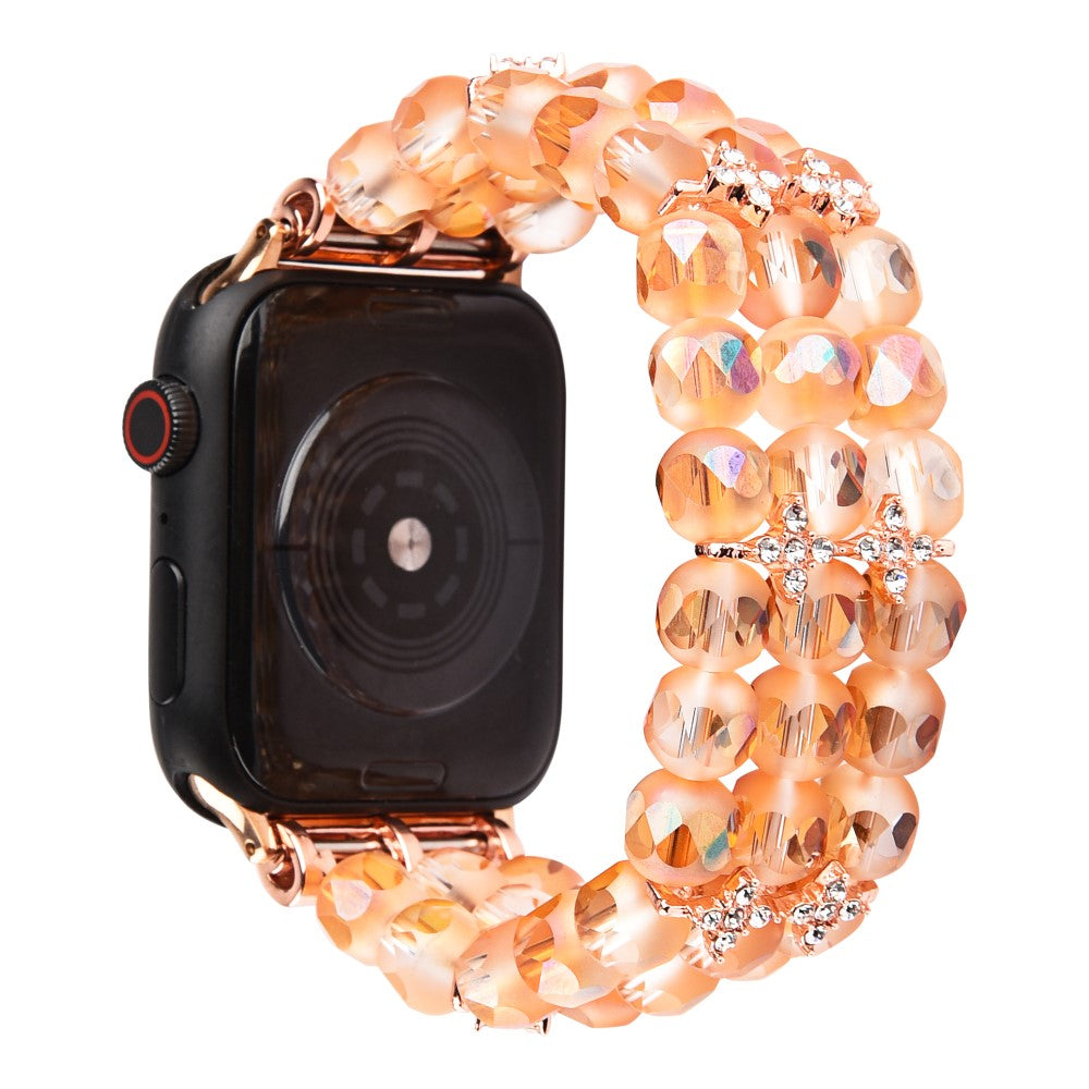 Pænt Apple Watch Series 7 45mm Rhinsten Rem - Orange#serie_3
