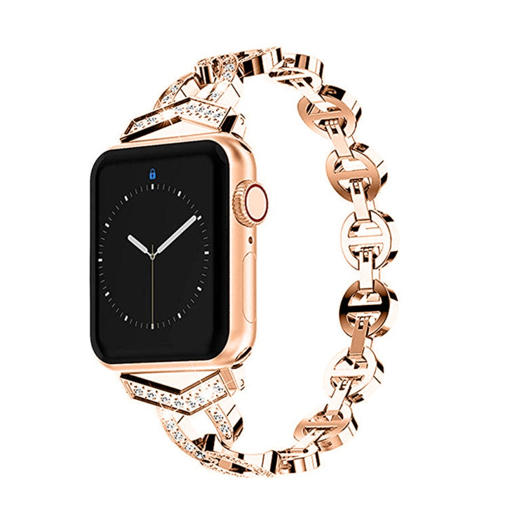 Meget sejt Apple Watch Series 7 45mm Metal og Rhinsten Rem - Pink#serie_2